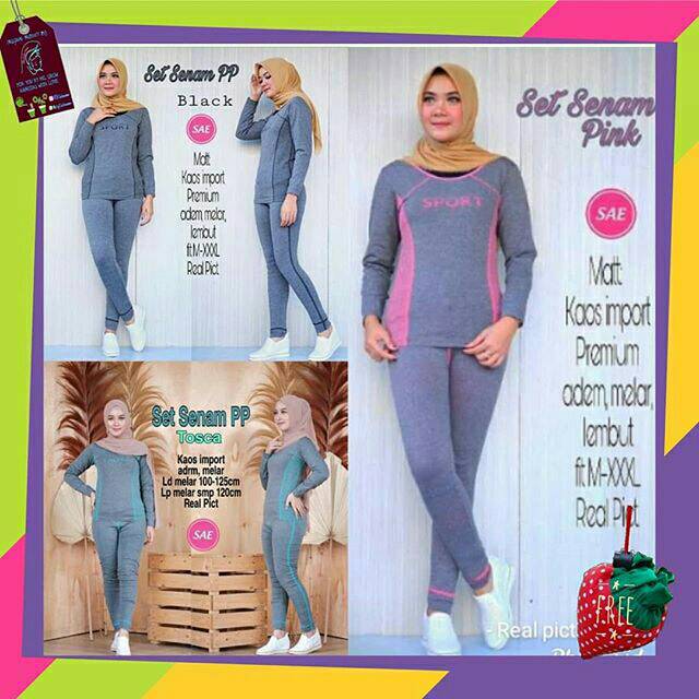 Set Setelan Baju Senam Wanita Hijab