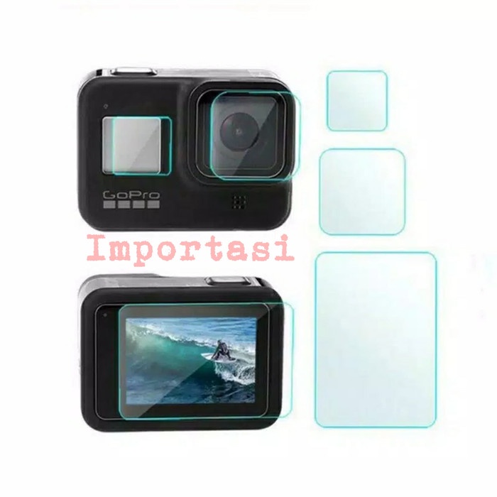 Kamera-Aksesoris- Tempered Glass Gopro Hero 8 7 6 5 Film Lens Screen Protector 9H Camera - 8 Black