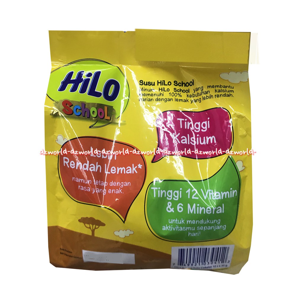 Hilo School Coklat 10sachet Susu Hailo Sachet 10 Sachet Polybag Pouch Susu Hilo School Chocolate Gusset Susu Tinggi Kalsium Untuk Anak Sekolah Hi-Lo