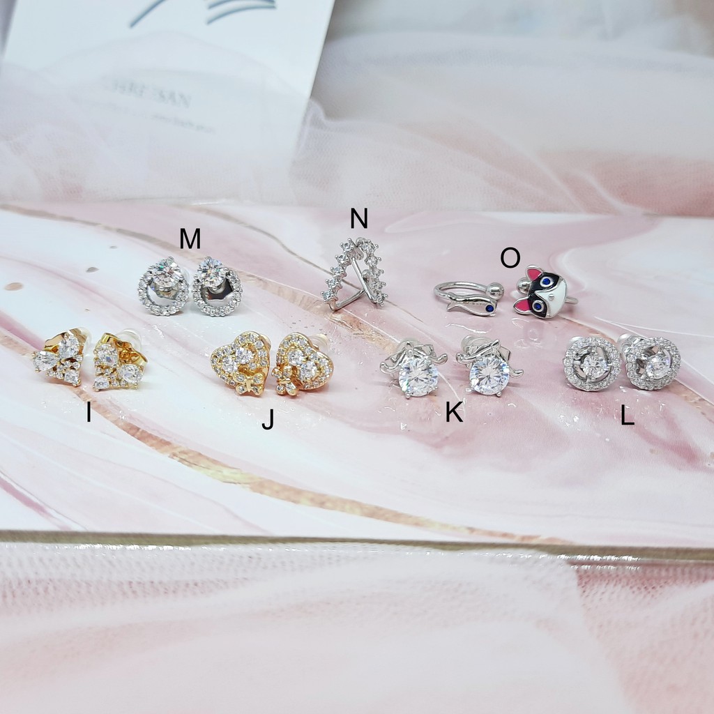 Anting Premium Anti Karat Jepit Tanpa Tindik Xuping Asli Lapis Emas Putih Silver Daun Telinga - BE211