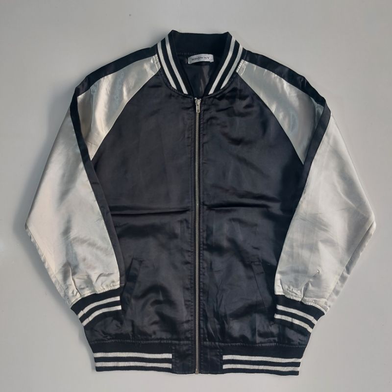 Jaket Bomber Varsity Browny Basic