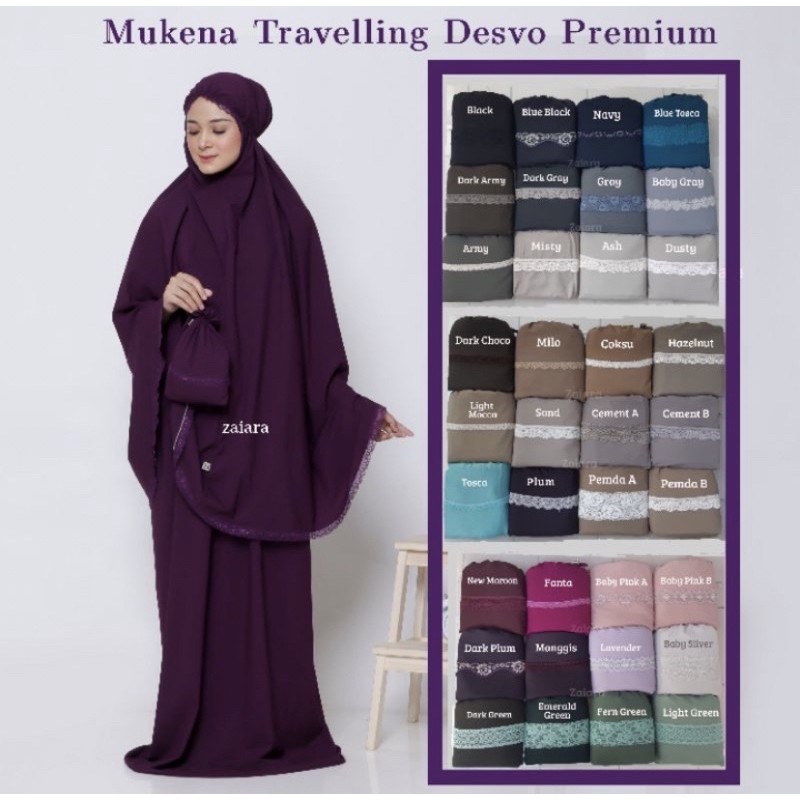 MUKENA LEBARAN TRAVELLING SIMPLE DAN ELEGANT zaiara premium MEWAH. Mukena Lebaran. Mukena royale pre