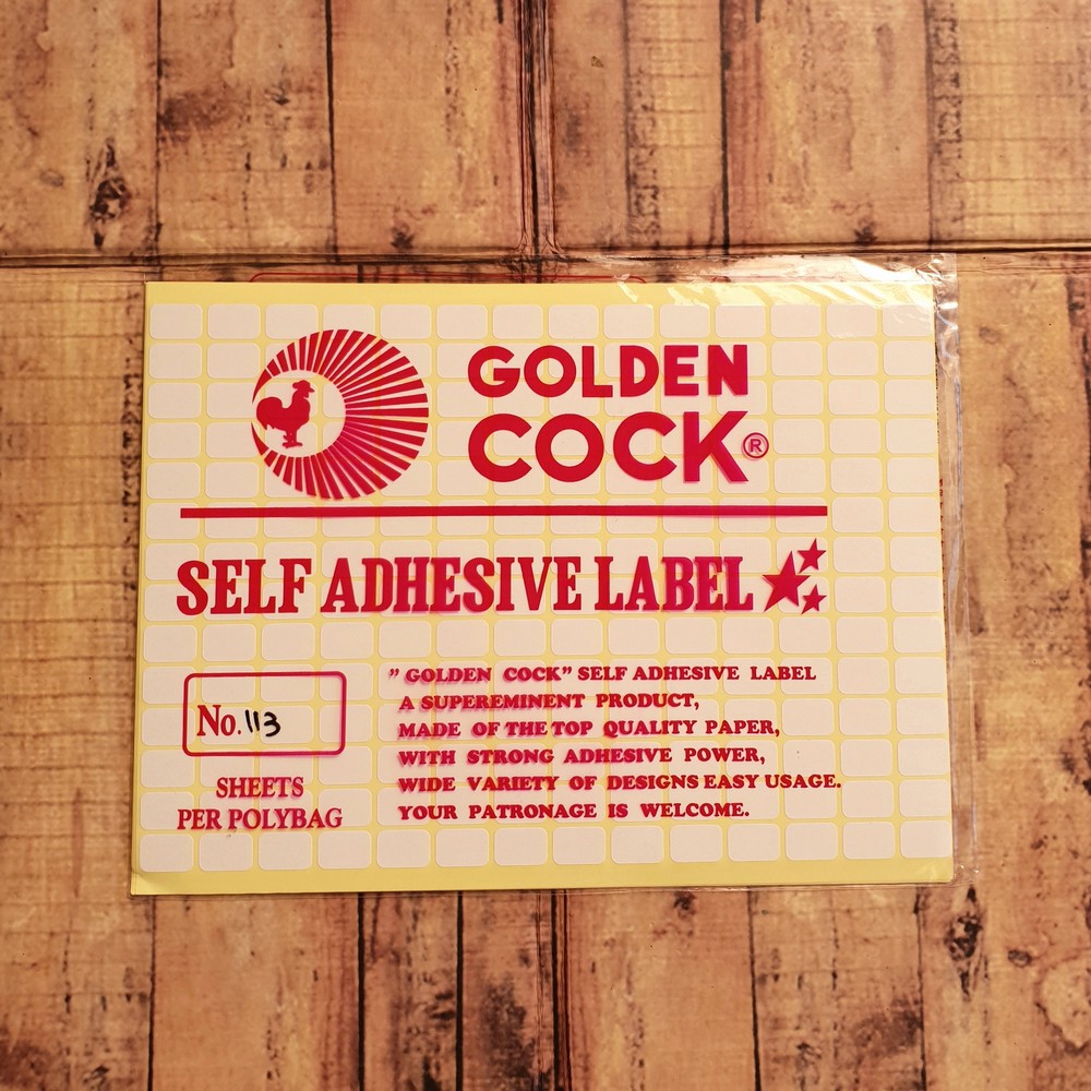 Label Golden Cock No. 113 - Self Adhesive Label 113 - Sticker