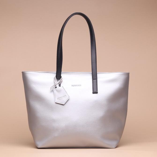 Tas Wanita Tote Silvertote Indah Tote Bag Silver Black