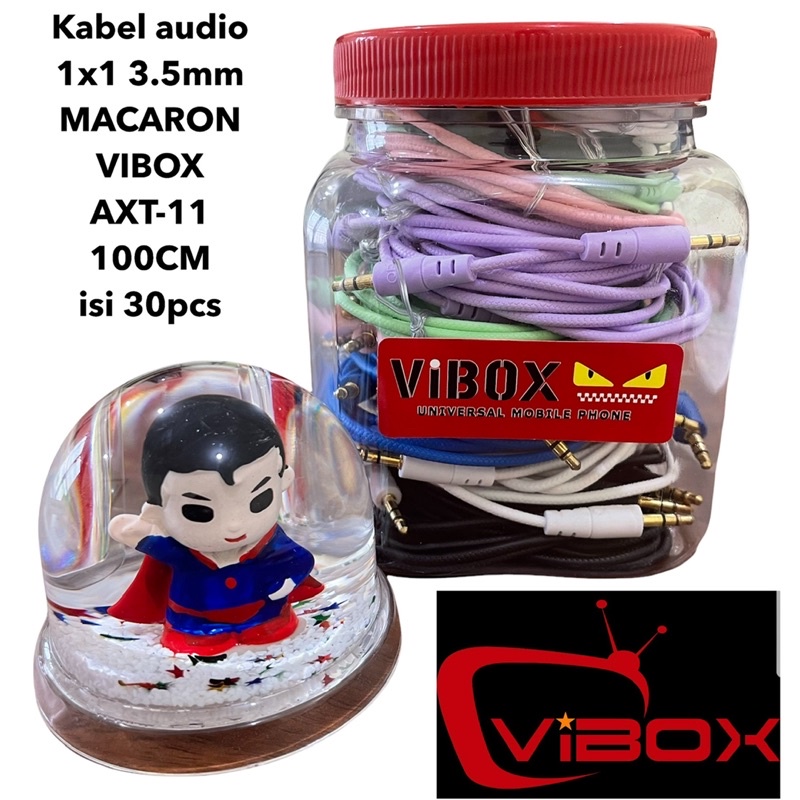 {isi 30pc} KABEL TOPLES AUDIO 3.5MM VIBOX MACARON AXT-11 100CM SUARA HD MUSIC BOX SOUND MULTY MEDIA