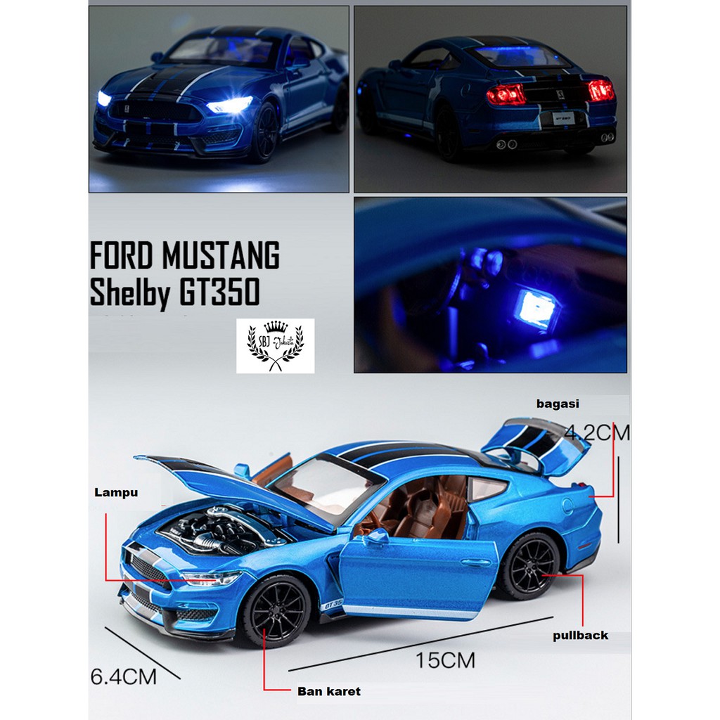 Diecast Miniatur Mobil FORD MUSTANG SHELBY GT350 Metal Collection Series 1:32