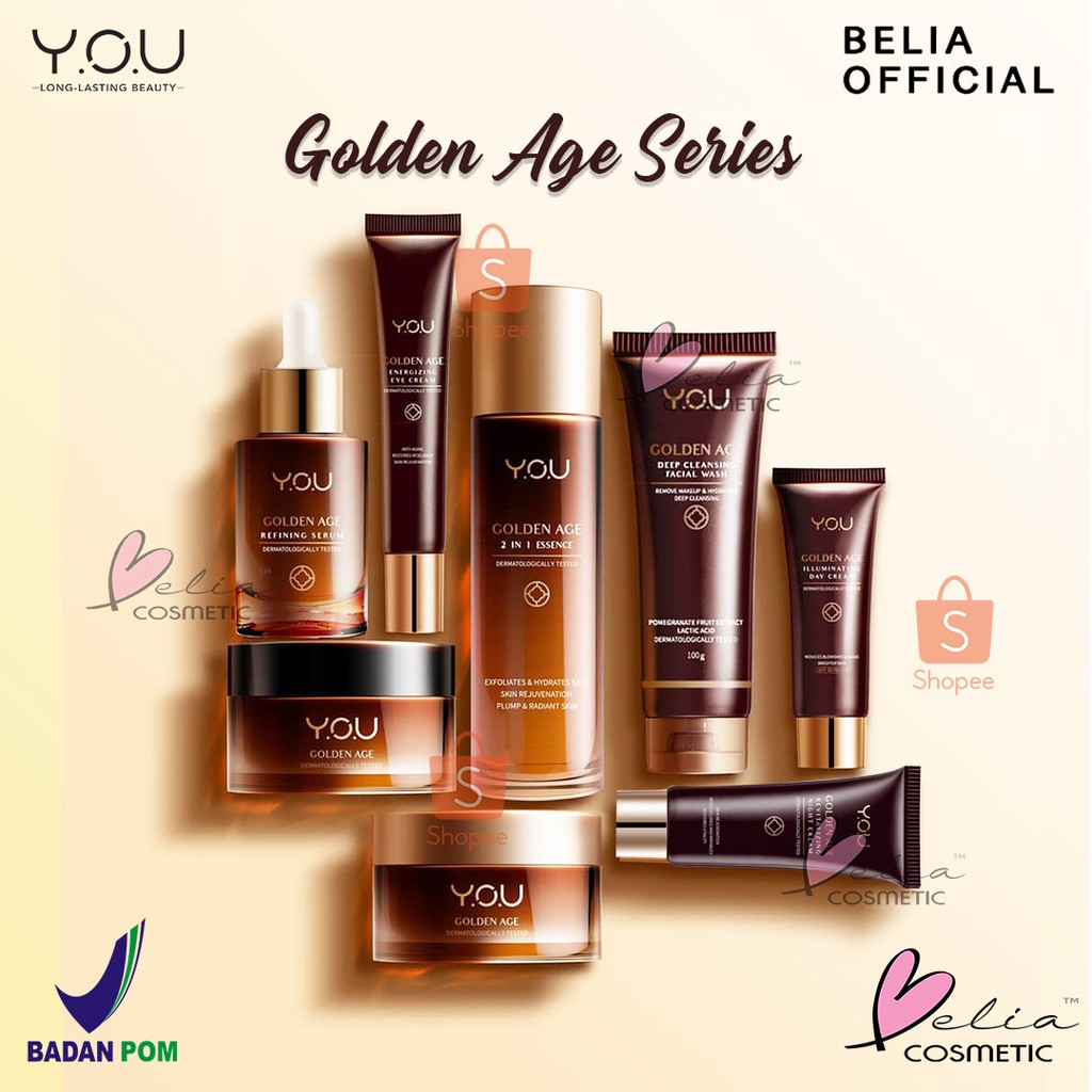 ❤ BELIA ❤  YOU Golden Age Series | Y.O.U Skin Care Essence Facial Wash Eye Day Night Serum Makeups