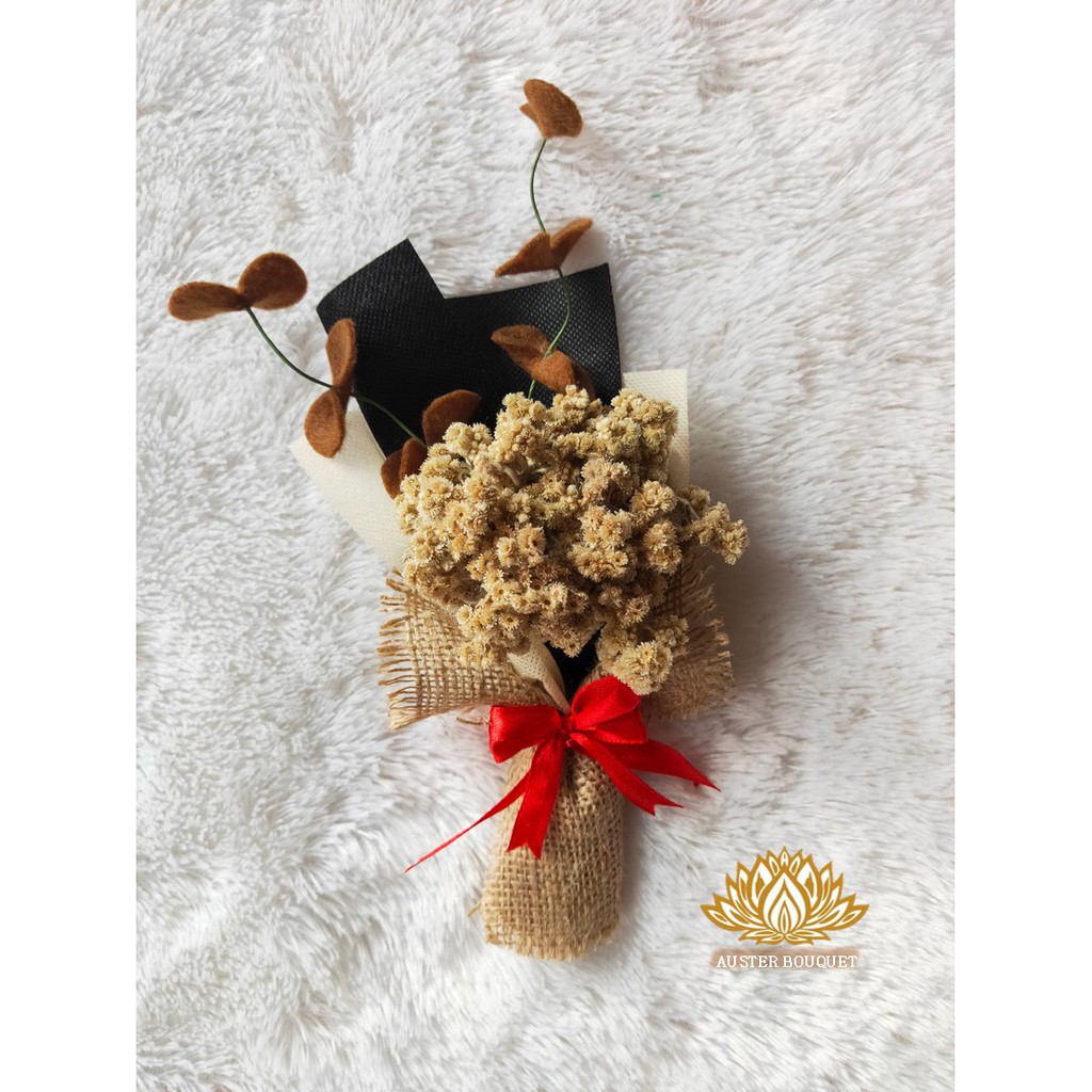 Hand Buket Bunga Kering Edelweis Mini AB 730 Lucu Unik
