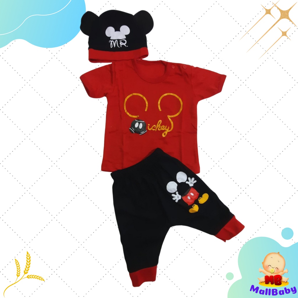 Setelan Baju Bayi Laki Laki 1 Tahun Murah Adem Mickey