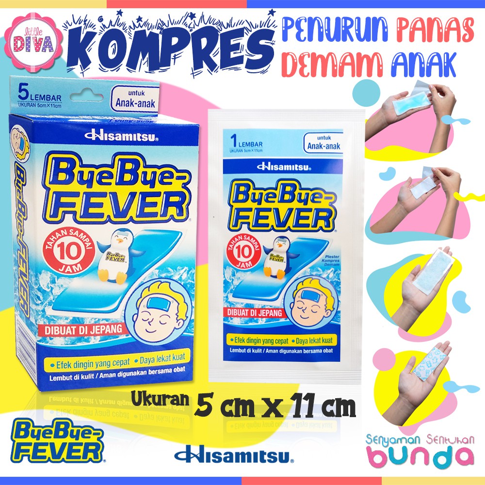 Ecer HANSAPLAST &amp; BYE BYE FEVER BAYI &amp; ANAK - Plester Kompres Penurun PANAS DEMAM Hansaplas ens