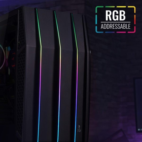 AEROCOOL KLAW RGB MID TOWER ATX CASE TEMPERED GLASS