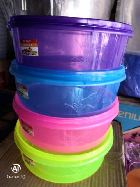 Toples bulat wadah/ penyimpanan  makanan warna  2 liter