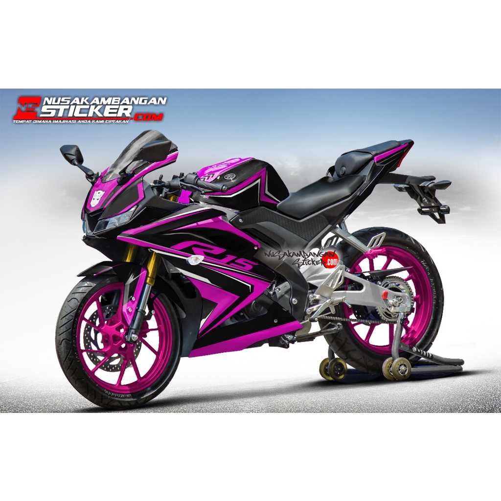 Stiker R15 V3 PINK KOMBINASI HITAM