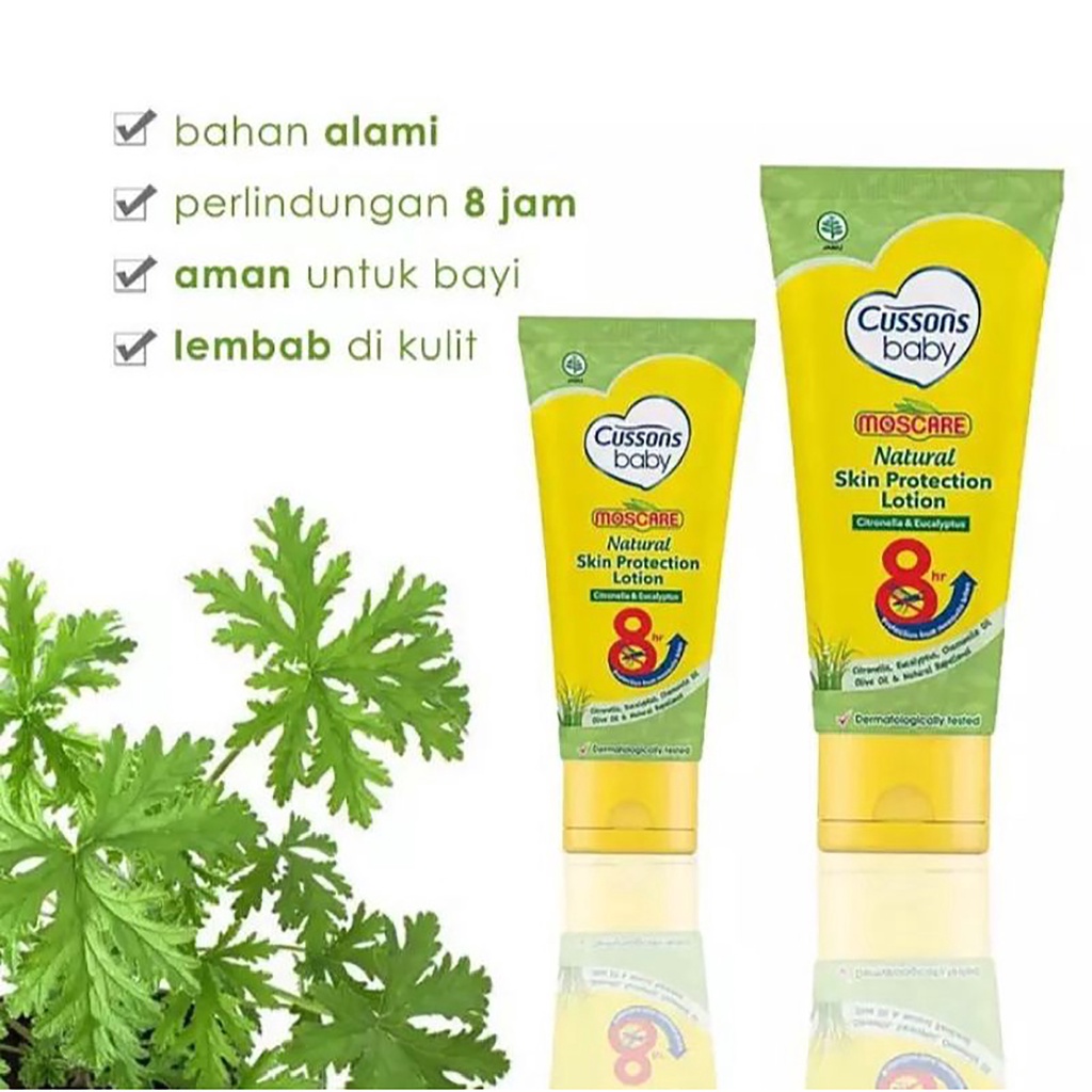 Bisa COD Cussons Baby Moscare Lotion Skin Protection Natural Citronella &amp; Eucalyptus 100g Lotion Anti Nyamuk