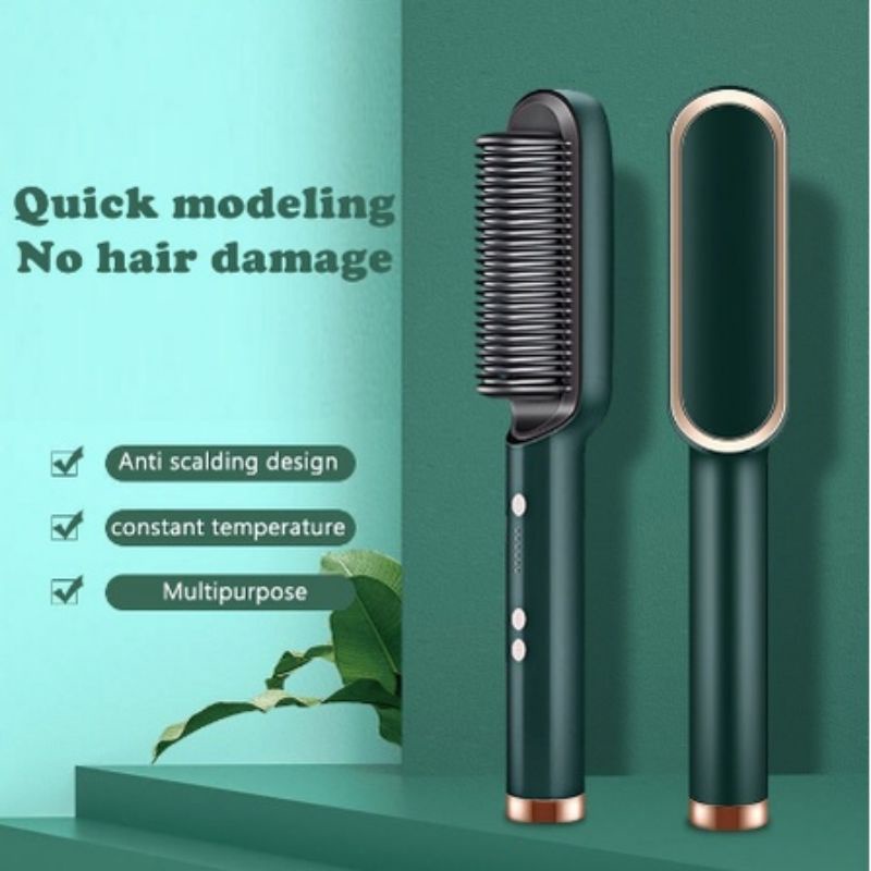 Catokan Sisir Rambut 2IN1 Sisir Catok Pelurus Rambut Catokan Pelurus Rambut Kusut Keriting Alat Catokan Rambut Mudah Fast Hair Straightener Sisir