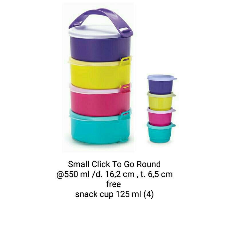 small Click to go round Set rantang susun 4 tempat bekal