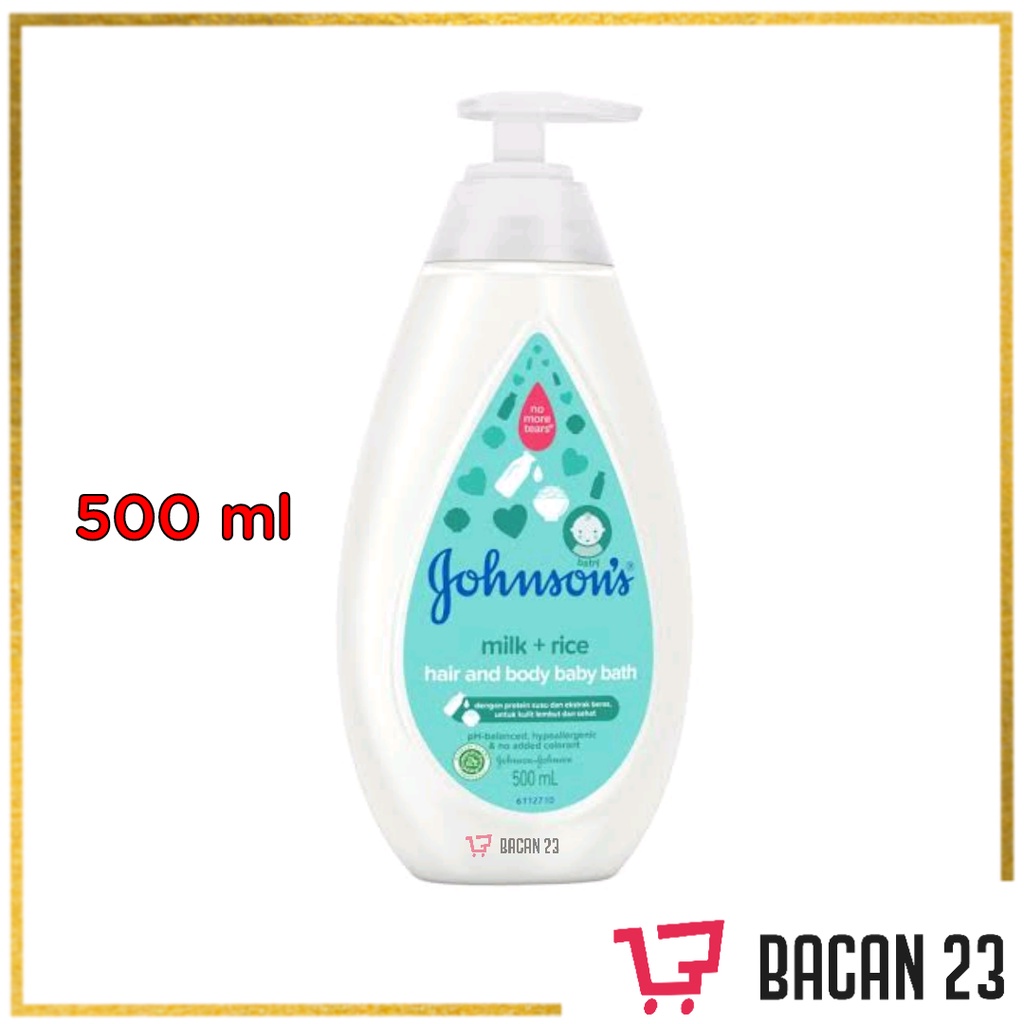 Johnson's Hair &amp; Body Baby Bath Pump ( 500ml ) -  Milk Rice / Sabun Mandi Bayi Pencet