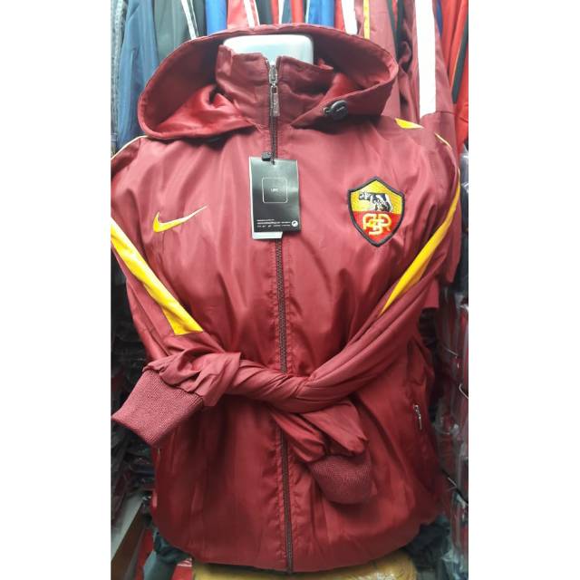 Jaket Bola PARASUT WINDBREAKER WATERPROOF Club AS ROMA
