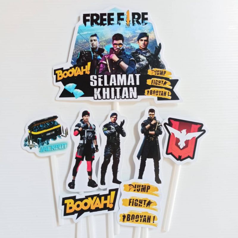 

TOPEER KHITAN FREE FIRE CAKE TOPPER KHITAN HIASAN KUE TUMPENG KHITANAN