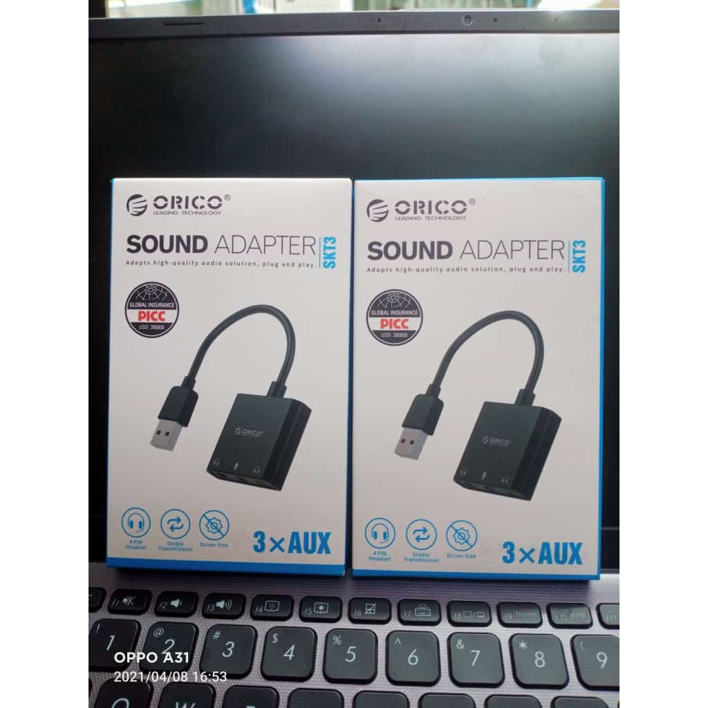 USB SOUND CARD ORICO 3 LUBANG ORICO External USB Sound Card - SKT3 GRANSI 2 TAHUN