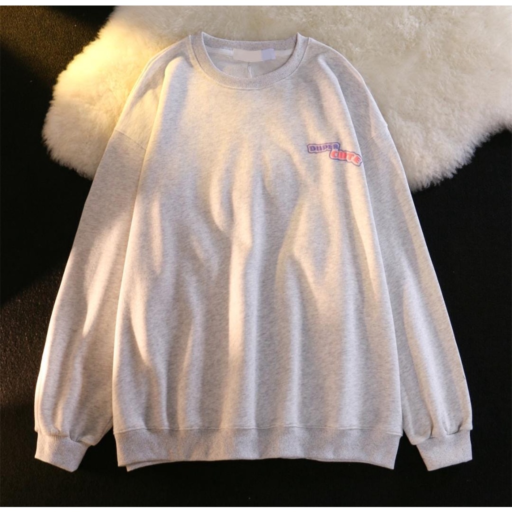 DUPER CUTE (2SIDE) SWEATER CREWNECK BAHAN FLEECE