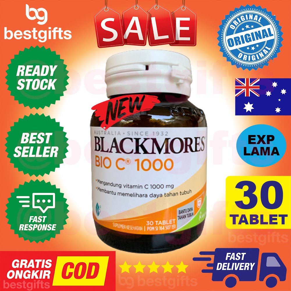 BLACKMORES BIO C 1000MG 1000 MG VITAMIN COLD RELIEF FLU ANTIOKSIDAN COLLAGEN PILEK ALERGI 30 TABLET