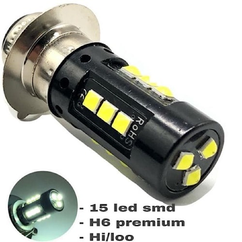 Lampu Depan Motor LED Putih H6 Cree 3030 15 Titik Mata SMD Bohlam Utama Depan Mati