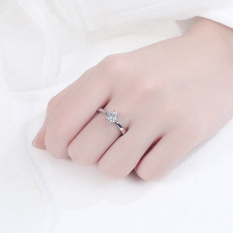 Cincin Sterling Silver 925 Dengan Cubic Zirconia Untuk Wanita