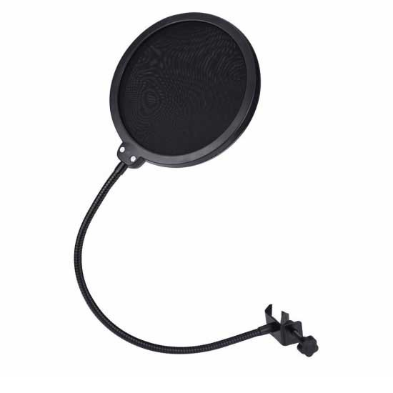 Pop Filter Windshield Double Layer Ganda Mikrofon BOP / Mic kondensor