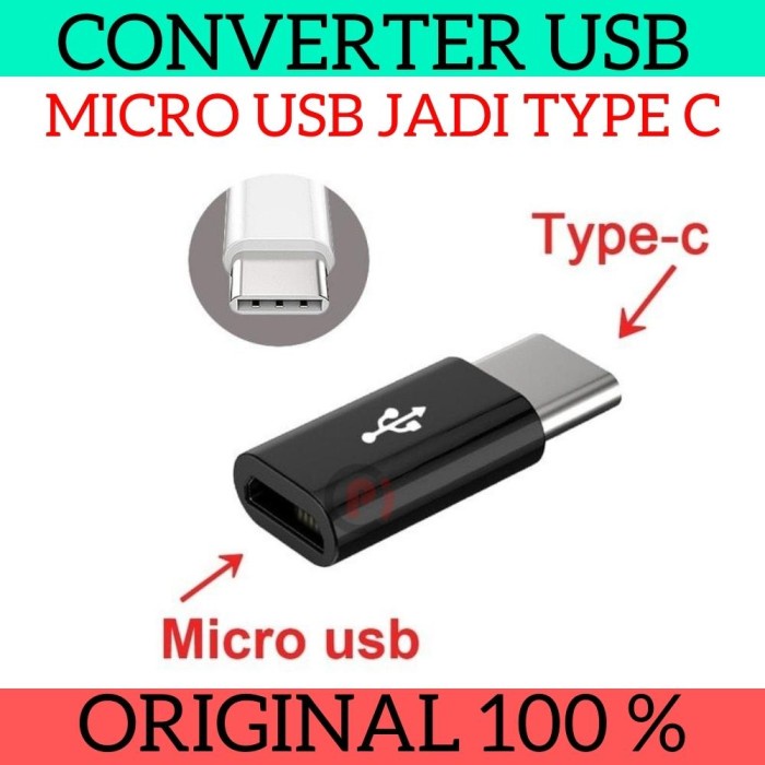 Converter Adapter Kabel Micro USB jadi to USB Type C 3.1