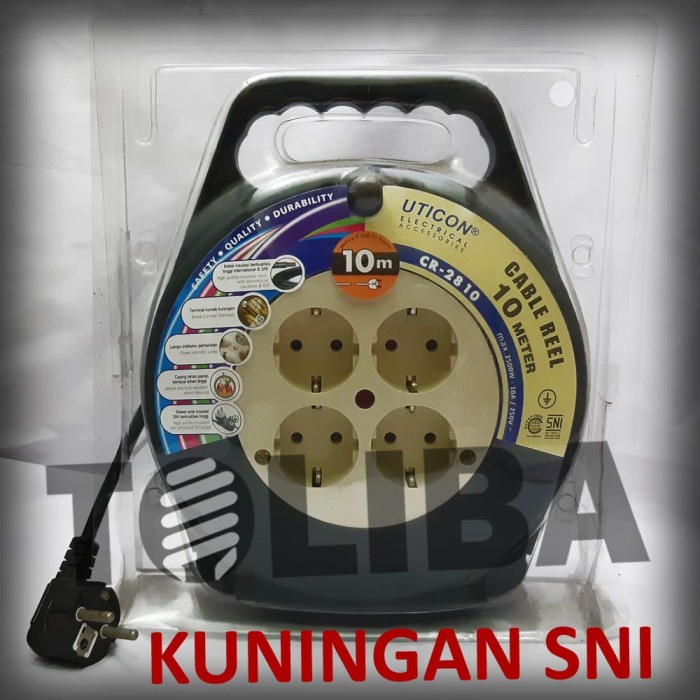 Kabel Roll - Kabel Roll 10 Meter 10M Uticon / Stopkontak Sambungan Listrik Kuningan