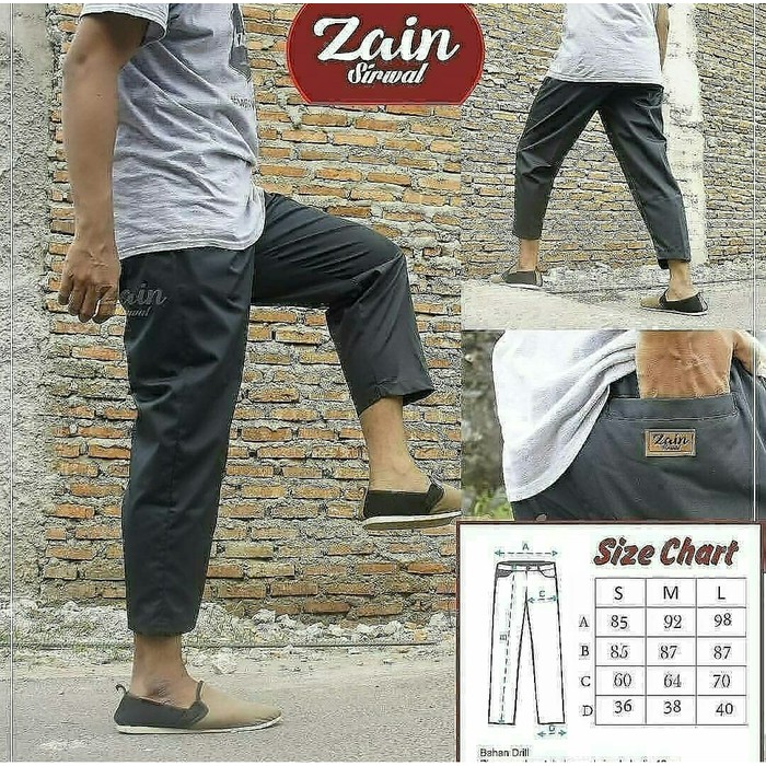 

TERMURAH"Sirwal Pensil - Bahan Drill - Hitam