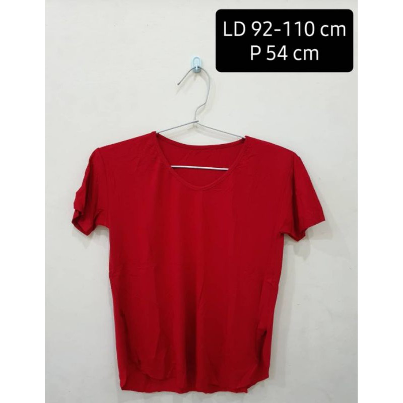 Kaos Wanita Merah Polos