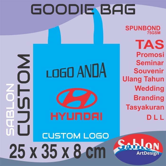 

✨ BISA COD ✨ SABLON Goodiebag HLS uk.25x35x8 cm 2 SISI 1 WARNA ORDER 1000 PCS