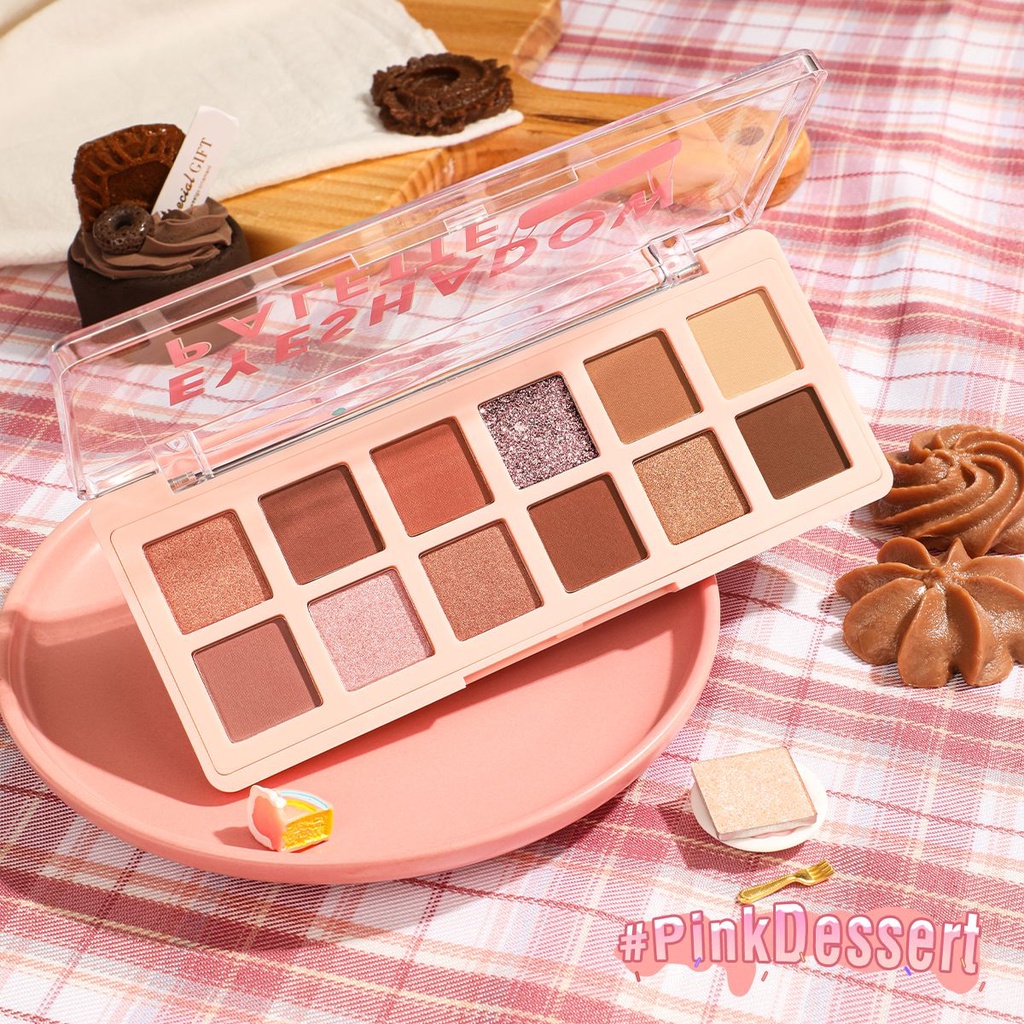 PINKFLASH Pink Dessert 12 Shades Eyeshadow Palette High Pigmented / Pinkflash Pro Touch Eyeshadow Palette