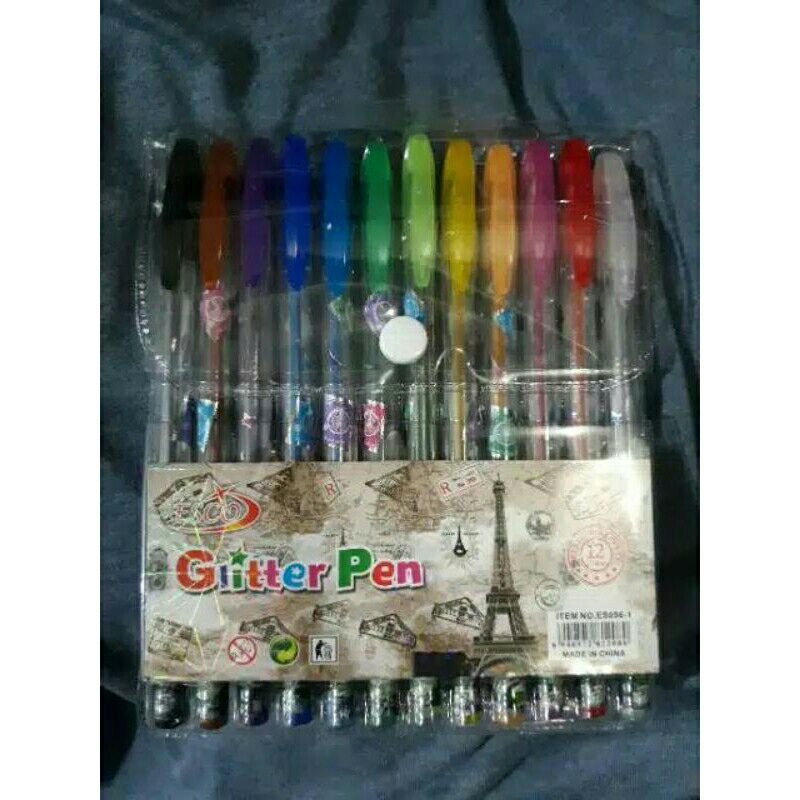 

Pulpen Glitter Esco ES-056 12 Warna Colour