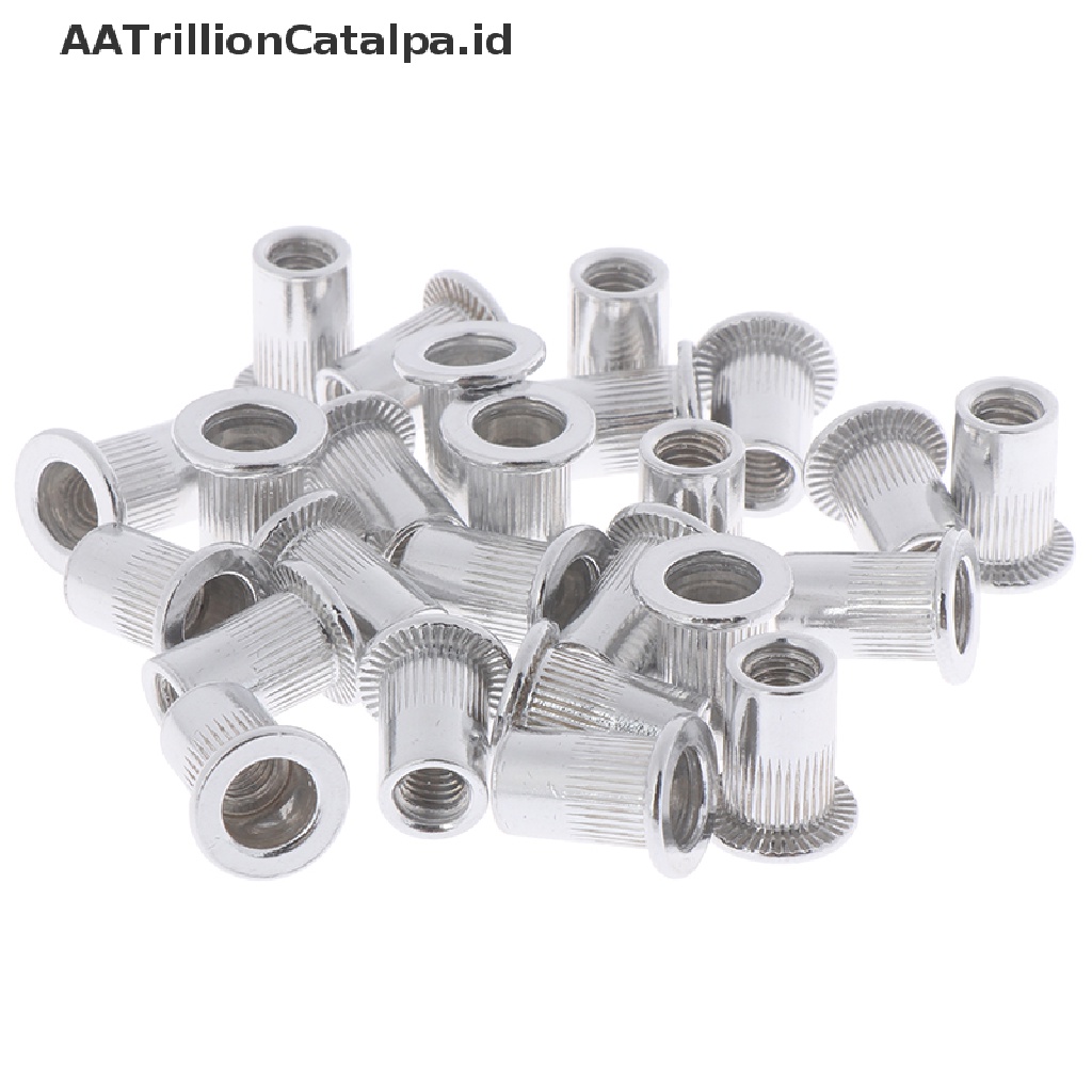 100pcs / Set Mur Rivet Rivnut M4 / M5 / M6 / M8 Bahan Baja Aluminum