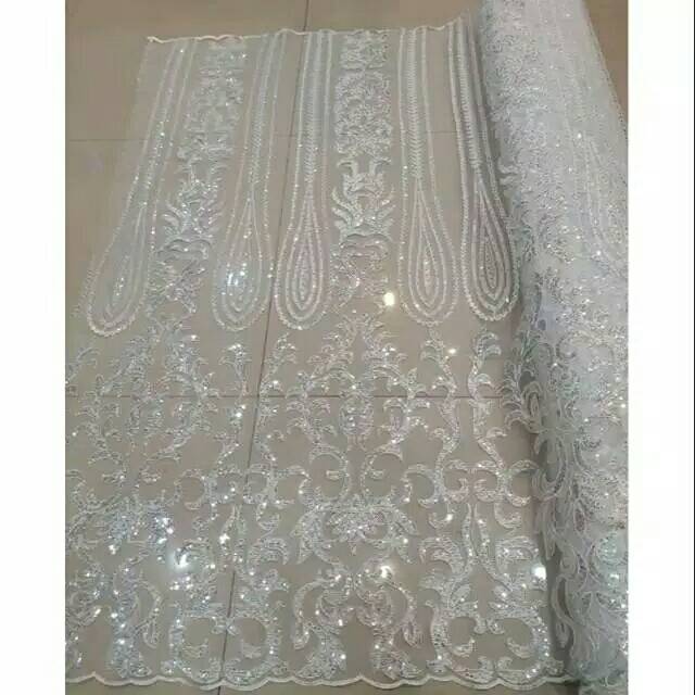 Kain Tile Bordir Squin Harga Per 0 5m Shopee Indonesia