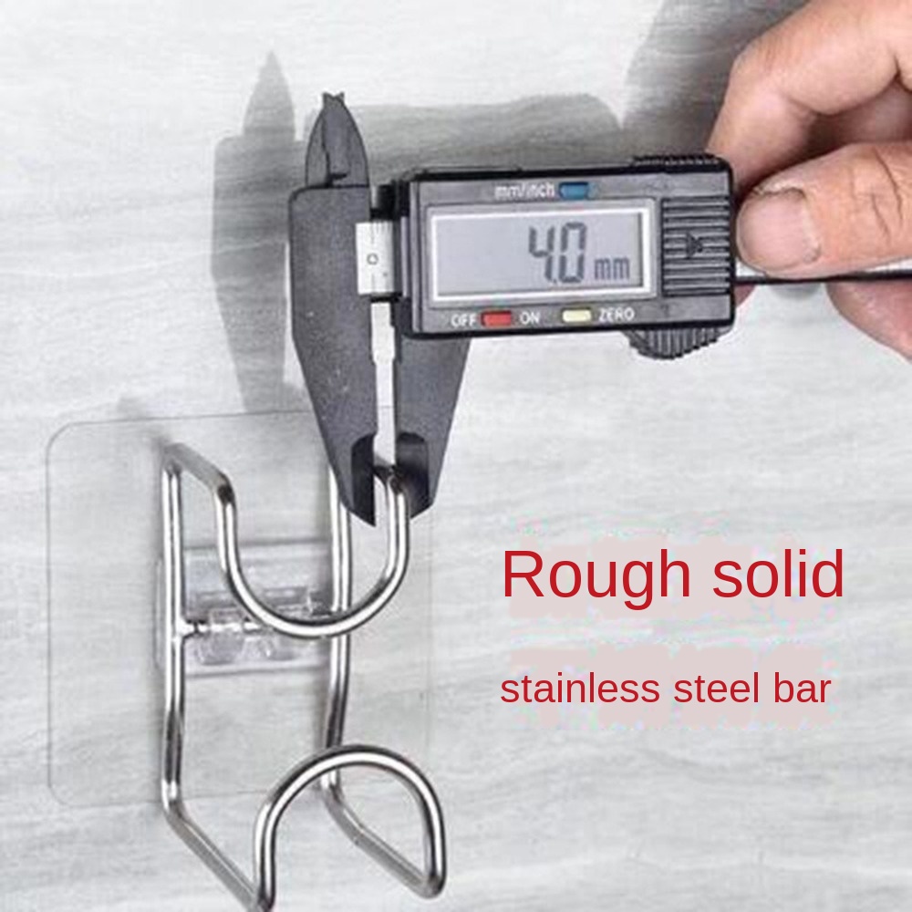 Stainless Steel Washbasin Rack / Nail-Free Wall Hanging Washbasin Storage Hooks / Self Adhesive Hooks