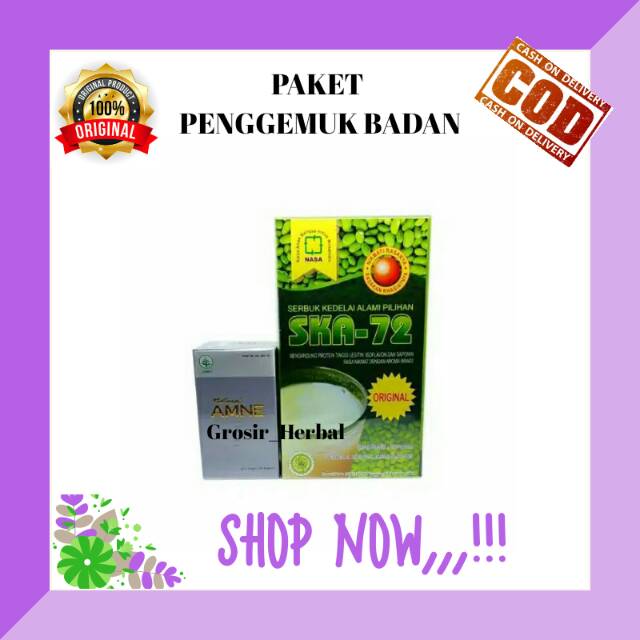 OBAT penggemuk badan,obat kesehatan,obat herbal penggemuk, paket gemuk nasa,amne & serbuk kedelai,