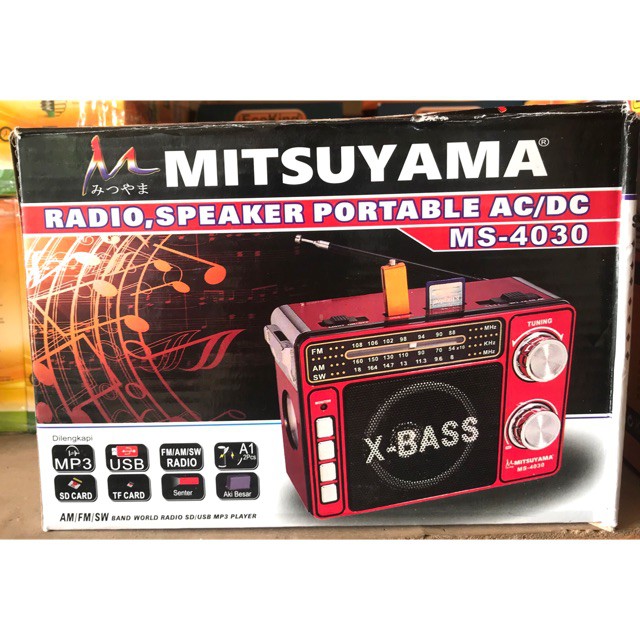 Radio Speaker Portable MS-4030 / Speaker X Bass All In One Mitsuyama MS-4030 Memory TF Card FM / AM