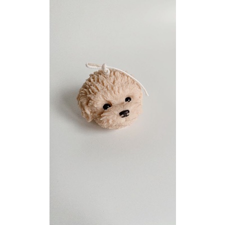 Poodle Candle - Light Brown Poodle