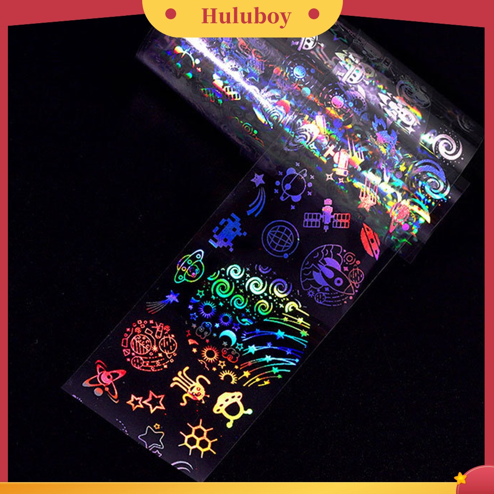 Huluboy Huluboy♡ Stiker Nail Art Desain Starry Sky Flame Untuk Dekorasi Manicure