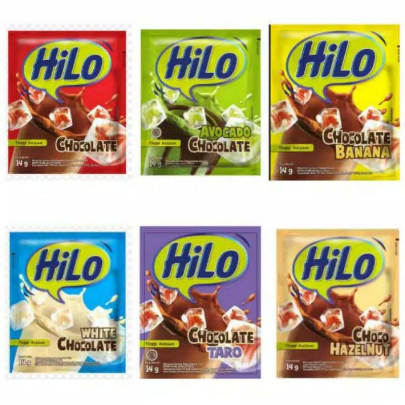 Hilo Susu Tinggi Kalsium Semua Rasa Coklat Choco Banana Hazelnut Avocado Thai Tea Taro Teler Ketan