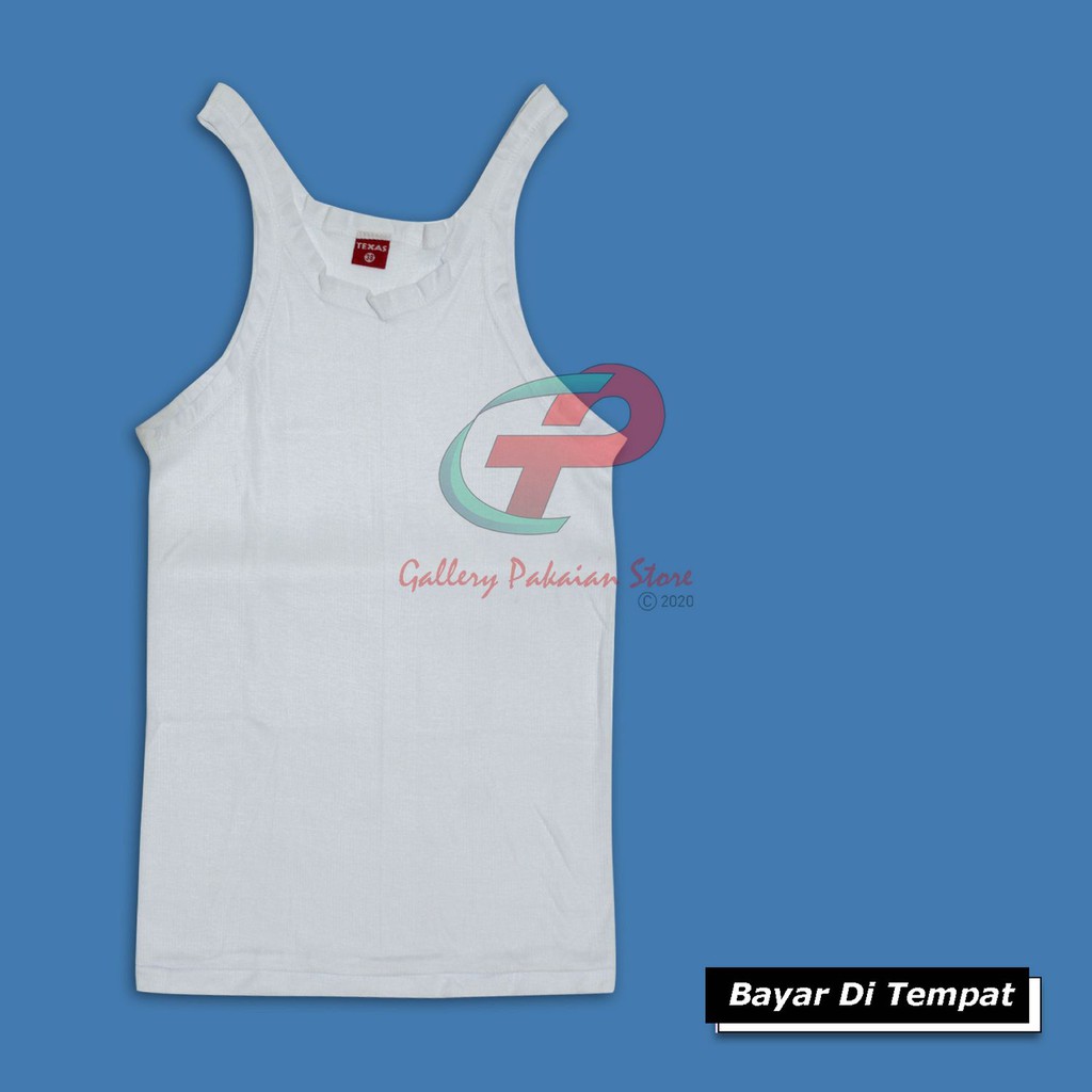 singlet texas pakaian dalam pria murah singlet bahan katun warna putih termurah