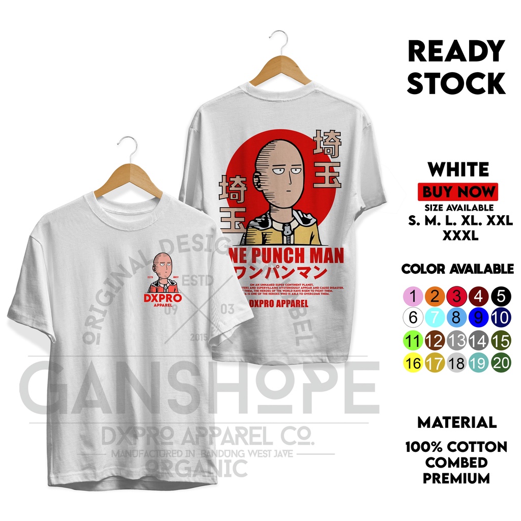 KAOS DISTRO ANIME SERIES OPM SAITAMA ONE PUNCH MAN ORIGINAL PRO X