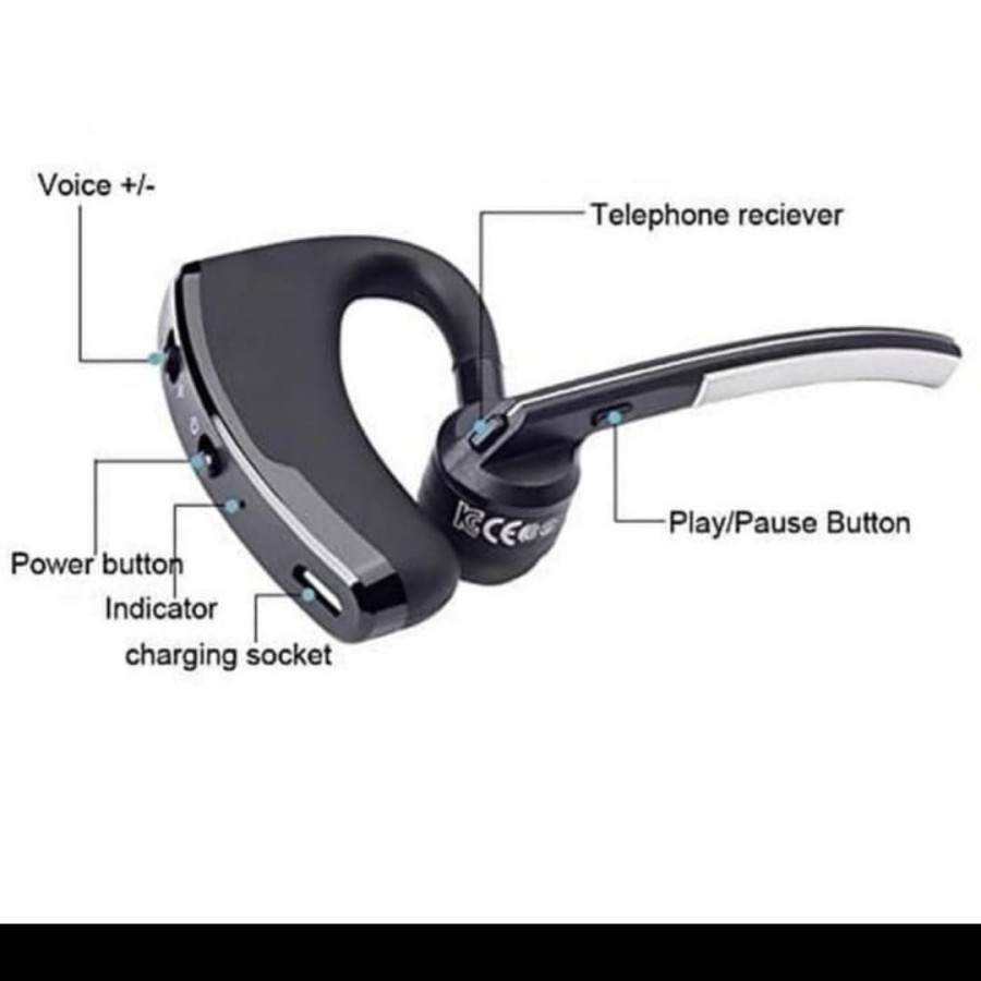 Headset Bluetooth Voyager Legend Stereo V8 Bass Earphone Plus Headset Sambungan