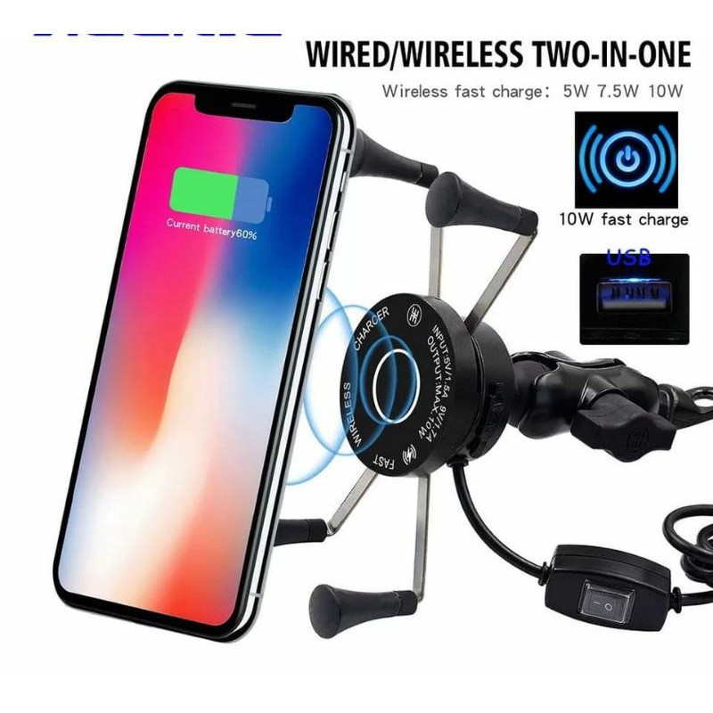 Motorcycle Holder Wireless Charger QC.30 fast charging