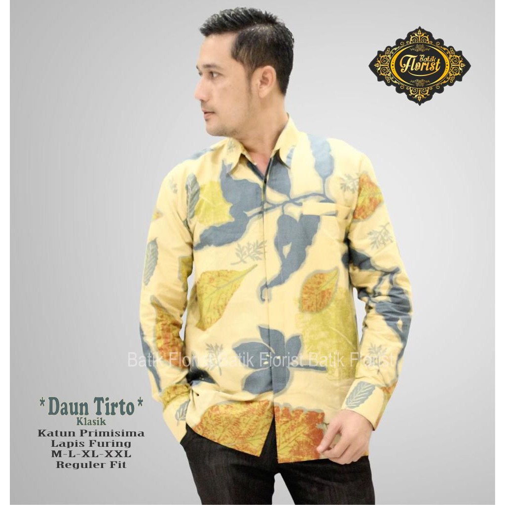 DAUN TIRTO KLASIK BAJU KEMEJA BATIK PRIA SOGAN SOLO LENGAN PENDEK PANJANG MODERN TERBARU PREMIUM