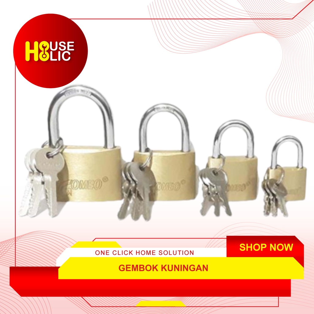 Gembok Kuningan Pendek / Gembok Pagar / Padlock / Gembok Anti Karat